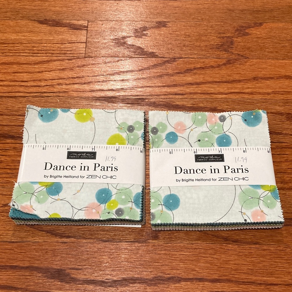 Quilt Fabric Dance in Paris Pastel Modern Zen Chic 2 Charm Packs 42 Squares Each - Picture 2 of 4